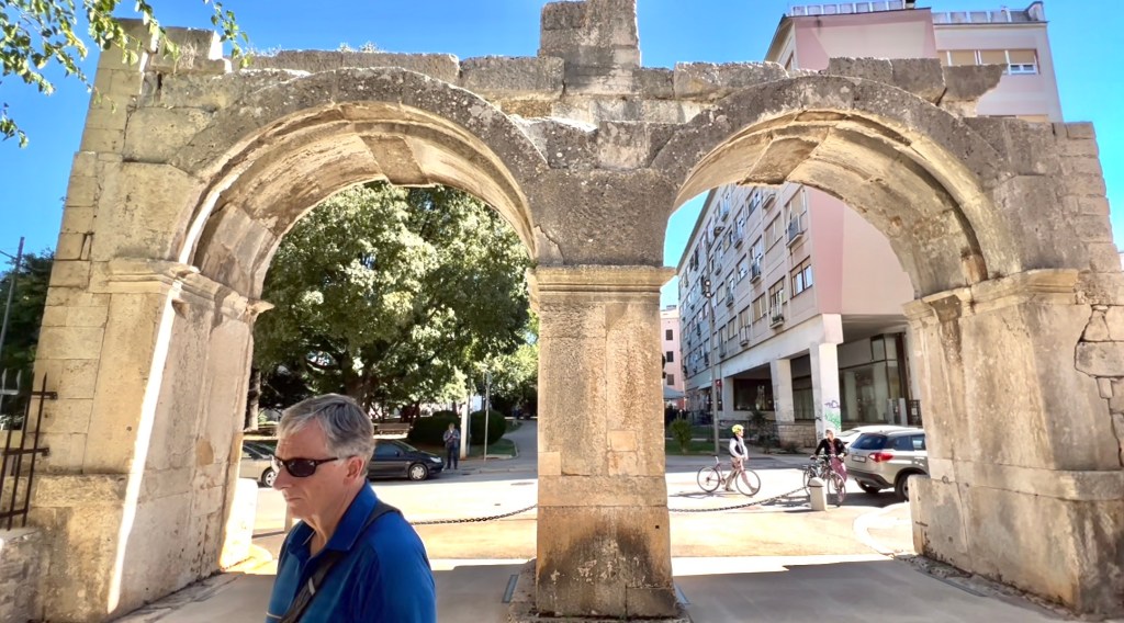 The Roman-era Twin Gates of Pula in Croatia's Istria.