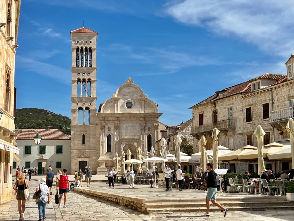 The Cathedral of St Stephen on Hvar island is dedicated to the pope, martyr and patron saint of Hvar. It replaced the former Benedictine monastery of St. Mary of Lesna. The Cathdral was constructed between the 16th and 18th century.