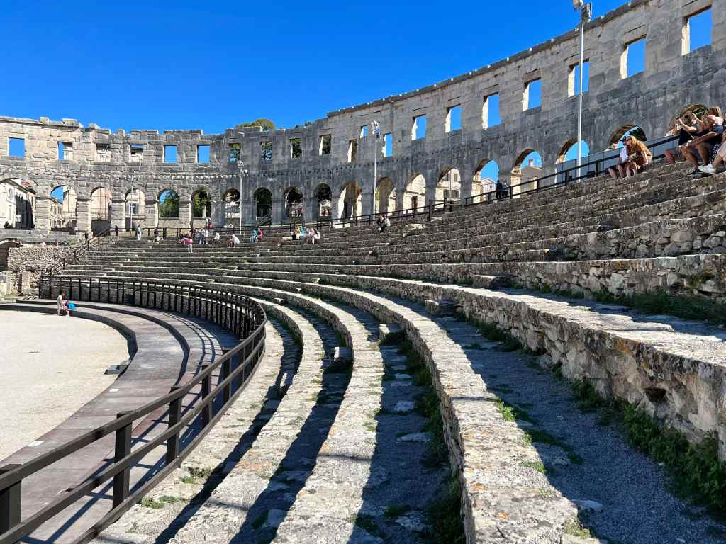Inside the Roman Arena in Pula, Croatia.